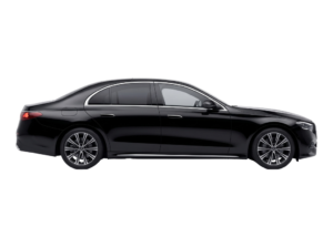 Black Mercedes-Benz E220 Sedan Side Profile - Morocco Luxury Taxi