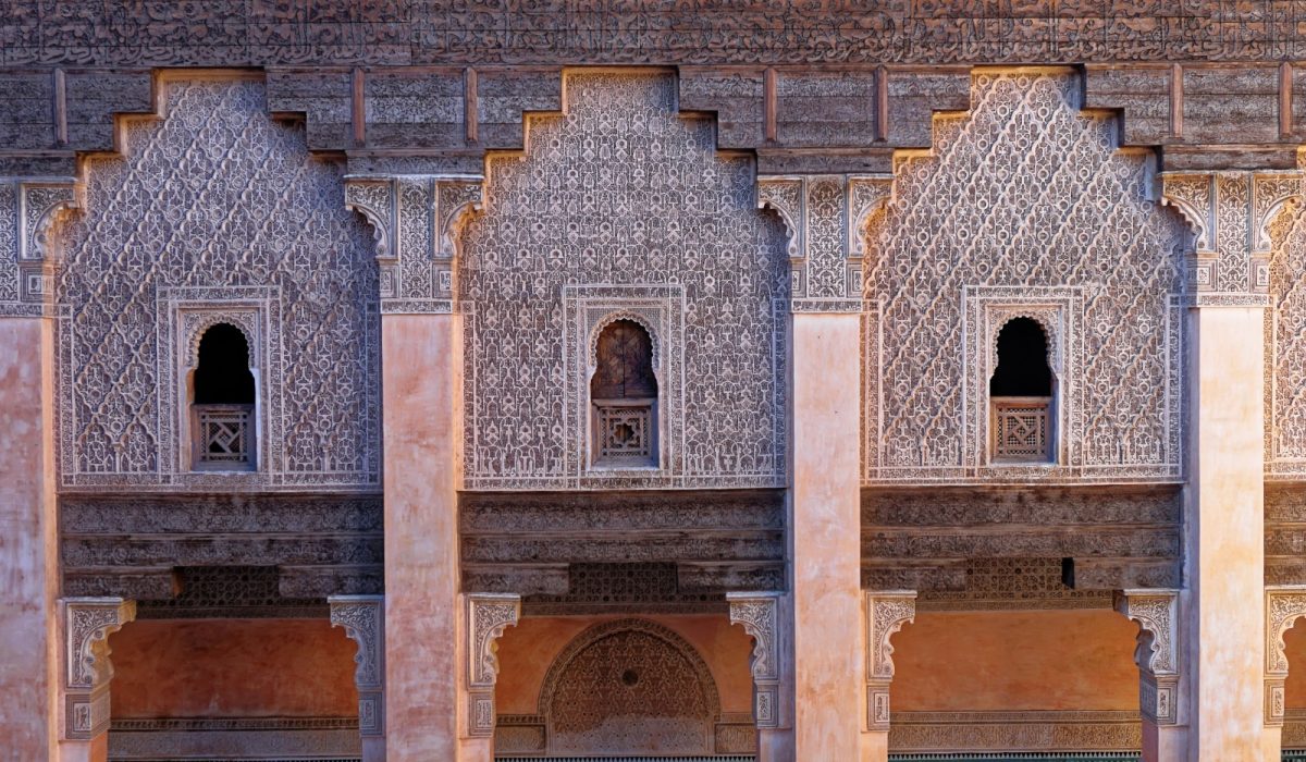Luxury Moroccan Palace Courtyard with traditional Moorish architecture