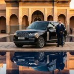 Black Range Rover Luxury SUV with MoroccoLuxuryTaxi Plate at The Oberoi Marrakech